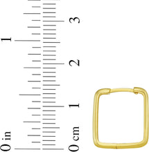 Load image into Gallery viewer, 14k Yellow Gold 14.2mm x 4.7mm Square Hoop Earrings
