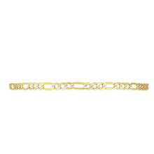 Load image into Gallery viewer, 14k Yellow Gold and White Gold 3.8mm Solid Two-Tone Pave Figaro Chain Necklace
