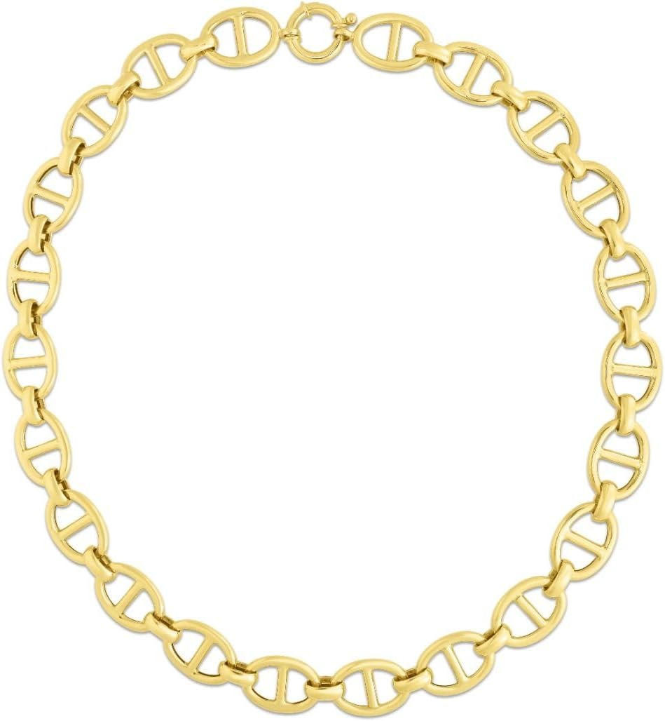 14k Yellow Gold 13mm Lite Mariner Anchor Chain Necklace