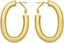 Load image into Gallery viewer, 14k Yellow Gold 41.1mm x 5.8mm Oval Omega Hoop Earrings
