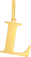 Load image into Gallery viewer, 14k Yellow Gold 0.9&quot; Alphabet Letter A - Z Initial Charm Pendant with optional Extendable Adjustable Chain Necklace
