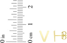 Load image into Gallery viewer, 14k Yellow Gold 6.5mm High Polish Initial-V Stud Earrings
