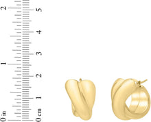 Load image into Gallery viewer, 14k Yellow Gold 19mm High Polish Crossover Hoop Earrings
