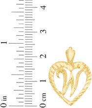 Load image into Gallery viewer, 10k Yellow Gold 0.7&quot; Personalized Alphabet Letter A - Z Initial Heart Pendant with optional Extendable Cable Chain Necklace

