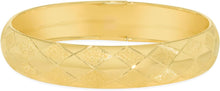 Load image into Gallery viewer, 10k Yellow Gold 12mm Checker Satin Finish Textured Flex Bangle Bracelet
