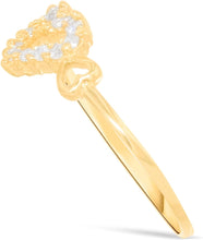 Load image into Gallery viewer, 10k Yellow Gold 6mm CZ Open Heart Ring, Sizes 4 - 9

