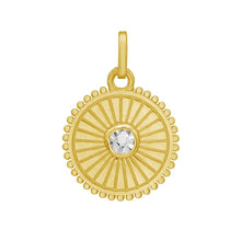 Load image into Gallery viewer, 14k Yellow Gold 22.5mm Diamond Cut Polished CZ Solitaire with Optional Chain Pendant Charm
