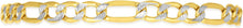 Load image into Gallery viewer, 10k Two-Tone Gold 5.5mm Lite Pave Diamond Cut Figaro Chain Link Bracelet or Anklet, 7", 8" or 10 Inch
