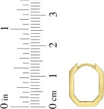 Load image into Gallery viewer, 14k Yellow Gold 14.4mm x 1.6mm Hexagon Hoop Earrings
