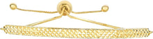 Load image into Gallery viewer, 14k Yellow Gold Diamond Cut Bar Adjustable Box Link Friendship Bolo Bracelet Extendable 9.25 Inch
