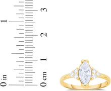 Load image into Gallery viewer, 10k Yellow Gold 10.8mm Birthstone Marquise Gemstone CZ Ring, Size 4-10
