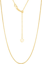 Load image into Gallery viewer, 14k Yellow Gold or White Gold 1mm Solid Franco Adjustable Chain Necklace
