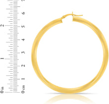 Load image into Gallery viewer, 10k Yellow Gold 25mm x 4mm High Polish Round Tube Hoop Earrings
