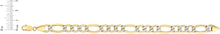 Load image into Gallery viewer, 10k Two-Tone Gold 8mm Lite Pave Diamond Cut Figaro Chain Link Bracelet or Anklet, 8 Inch or 9 Inch
