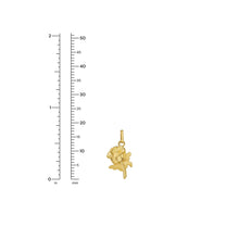 Load image into Gallery viewer, 14k Yellow Gold 23.4mm Polished Puff Rose with Optional Chain Pendant Charm
