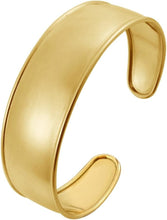 Load image into Gallery viewer, 14k Yellow Gold 20mm Solid Shiny High Polish Classic Cuff Bangle Bracelet 7 Inch
