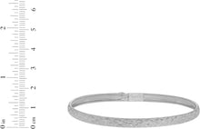 Load image into Gallery viewer, 14k Yellow Gold or White Gold 6mm Diamond Cut Satin Finish Textured Bangle Bracelet 7 Inch
