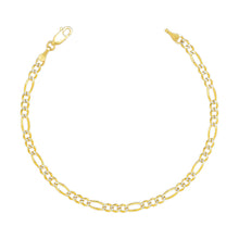 Load image into Gallery viewer, 10k Yellow Gold and White Gold 2.5mm Solid Two-Tone Figaro Chain Bracelet or Anklet
