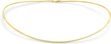 Load image into Gallery viewer, Italian 14k Yellow Gold 1.4mm or 3.7mm Omega High Shine Collar Necklace, 16 Inch

