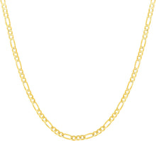 Load image into Gallery viewer, 14k Yellow Gold or White Gold 3mm Solid Figaro Chain Necklace
