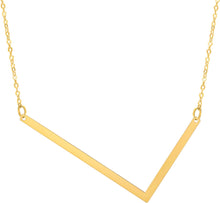Load image into Gallery viewer, 14k Yellow Gold 1.5&quot; Extra Large Angled Alphabet Letter A - Z Initial Charm Pendant with Chain Necklace
