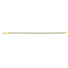 Load image into Gallery viewer, 14k Two-Tone Gold 3.3mm Diamond Cut XOXO Stampato Link Bracelet, 7.25 Inch
