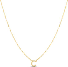 Load image into Gallery viewer, 14k Yellow Gold 0.2&quot; Mini Alphabet Letter A - Z Initial Charm Pendant with Extendable Adjustable Chain Necklace
