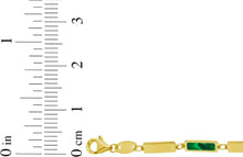 Load image into Gallery viewer, 14k Yellow Gold Malachite Gemstone Rectangle Links Chain 18 Inch Necklace &amp; 7.5 Inch Bracelet Set with Extenders
