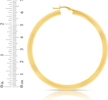 Load image into Gallery viewer, 10k Yellow Gold 25mm x 4mm High Polish Round Tube Hoop Earrings
