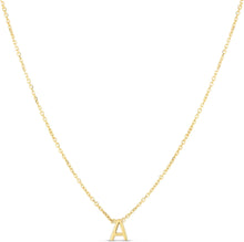Load image into Gallery viewer, 14k Yellow Gold 0.2&quot; Mini Alphabet Letter A - Z Initial Charm Pendant with Extendable Adjustable Chain Necklace
