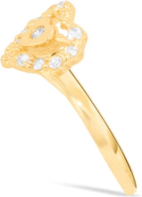 Load image into Gallery viewer, 10k Yellow Gold 9mm CZ Open Heart Ring, Sizes 4 - 10
