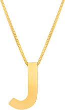 Load image into Gallery viewer, 14k Yellow Gold 0.4&quot; Block Alphabet Letter A - Z Initial Charm Pendant with Extendable Adjustable Chain Necklace
