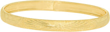 Load image into Gallery viewer, 10k Yellow Gold 6mm Crosshatch Satin Finish Textured Flex Bangle Bracelet
