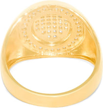 Load image into Gallery viewer, 10k Yellow Gold 17.4mm Pave CZ Oval Frame Signet Ring, Sizes 4-13
