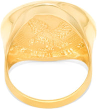 Load image into Gallery viewer, 10k Yellow Gold 24mm Eagle Bird King of the Skies Medallion Men&#39;s Ring, Sizes 5 - 13
