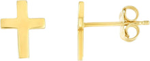 Load image into Gallery viewer, 14k Yellow Gold 10mm Cross Stud Earrings
