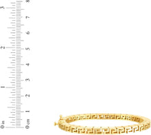 Load image into Gallery viewer, 14k Yellow Gold 4.8mm Solid Shiny High Polish Greek Key Bangle Bracelet 7 Inch
