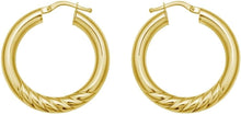 Load image into Gallery viewer, 14k Yellow Gold 30mm x 4mm Round or 31.6mm x 4mm Twisted Oval Hoop Earrings
