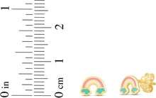 Load image into Gallery viewer, 14k Yellow Gold 6mm High Polished Rainbow Stud Earrings
