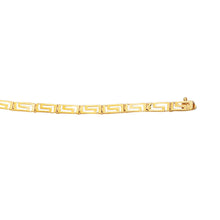 Load image into Gallery viewer, 14k Yellow Gold 2.7mm Greek Key Link Bracelet, 7.25 Inch
