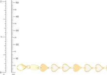 Load image into Gallery viewer, 14k Yellow Gold 6mm Mother Of Pearl Mirror Heart Link Bracelet, Adjustable 6.5" - 7.25 Inch
