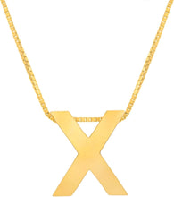 Load image into Gallery viewer, 14k Yellow Gold 0.4&quot; Block Alphabet Letter A - Z Initial Charm Pendant with Extendable Adjustable Chain Necklace
