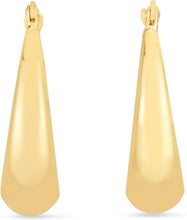 Load image into Gallery viewer, 14k Yellow Gold 28.5mm Polished Puff Hoop Earrings
