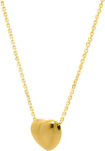 Load image into Gallery viewer, 14k Yellow Gold Puffed Heart Charm Pendant Cable Chain Necklace, 18 Inch
