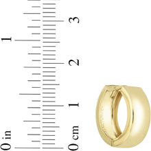Load image into Gallery viewer, 14k Yellow Gold or White Gold 15mm x 5mm Polished Huggie Earrings
