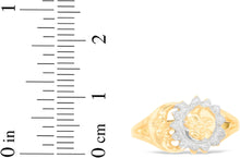 Load image into Gallery viewer, 10k Yellow Gold 10mm Sun and Moon Face Two-Tone Ring, Sizes 4 - 10
