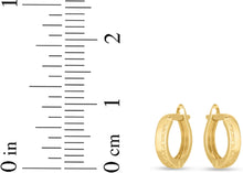 Load image into Gallery viewer, 14k Yellow Gold Round Textured Huggie Hoop Earrings - view 3

