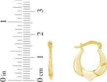 Load image into Gallery viewer, 10k Yellow Gold 17.4mm Point Edge Hoop Earrings
