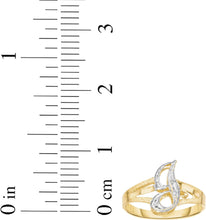 Load image into Gallery viewer, 10k Two-Tone Yellow Gold and White Gold 8.5mm Personalized A-Z Initial Cursive Letter Ring, Sizes 3 - 10
