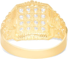 Load image into Gallery viewer, 10k Yellow Gold 14mm Square CZ Filigree Openwork Ring, Sizes 5 - 13
